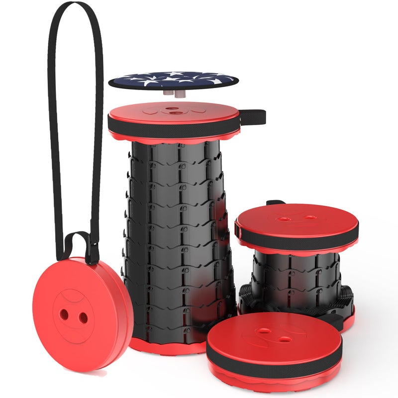 ALEVMOOM Telescoping Stool with Cushion, Portable Collapsible More Sturdy Capacity 440Ib, Retractable Collapsible Camping Adjustable Folding Stool for Hiking Garden BBQ - Image 2